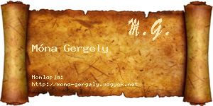 Móna Gergely névjegykártya